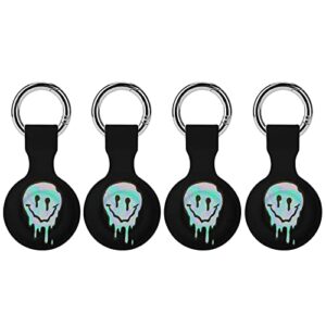 melting face silicone protective cover case for airtags with keychain air tag holder