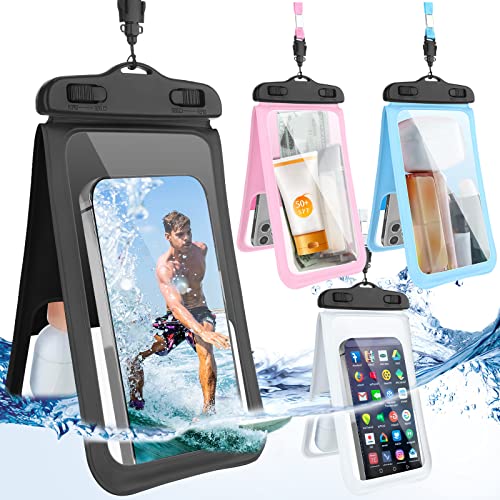 Yexiya 4 Double Space Waterproof Phone Pouch IPX8 Waterproof Phone Case Phone Water Protector Pouch Compatible with iPhone 14/13/12/11 Pro Max/Pro/8 Plus, Galaxy S22/S21/S20/S10/Note 20/10/9 Up to 7''