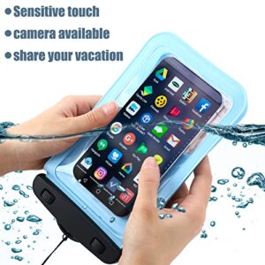 Yexiya 4 Double Space Waterproof Phone Pouch IPX8 Waterproof Phone Case Phone Water Protector Pouch Compatible with iPhone 14/13/12/11 Pro Max/Pro/8 Plus, Galaxy S22/S21/S20/S10/Note 20/10/9 Up to 7''