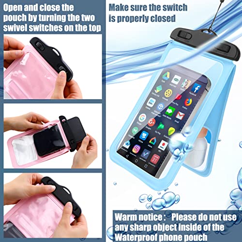 Yexiya 4 Double Space Waterproof Phone Pouch IPX8 Waterproof Phone Case Phone Water Protector Pouch Compatible with iPhone 14/13/12/11 Pro Max/Pro/8 Plus, Galaxy S22/S21/S20/S10/Note 20/10/9 Up to 7''