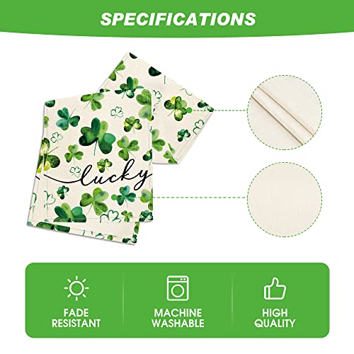 Artoid Mode Shamrock Lucky St. Patrick's Day Table Runner, Spring Holiday Kitchen Dining Table Decor for Indoor Outdoor Home Party Decor 13 x 72 Inch