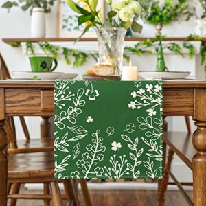Artoid Mode Green St. Patrick's Day Table Runner, Spring Holiday Kitchen Dining Table Decoration for Indoor Outdoor Home Party Decor 13 x 72 Inch