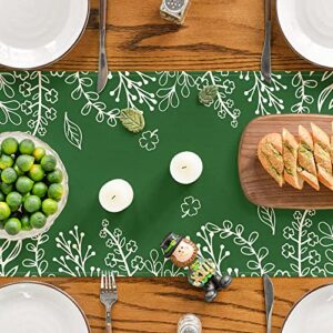 Artoid Mode Green St. Patrick's Day Table Runner, Spring Holiday Kitchen Dining Table Decoration for Indoor Outdoor Home Party Decor 13 x 72 Inch