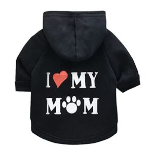 Dog Sweater with Hood Small Cotton Fashion T-Shirt Puppy Clothes Costume Boy Girl Puppy Outfits Cold Weather Doggy Apparel Blend Pet Clothes