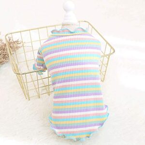 Dog Plaid Sweater Puppy Shirt Cat Dog Rainbow Pet Winter Jackets Warm Coats for Small Boy Girl Apparel Pajamas T-Shirt Cute Vest Pet Clothes