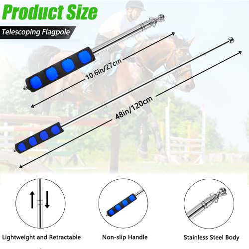 SETHVILL 4 Pcs Horse Training Flag Horse Training Equipment with 48" Telescopic Handheld Flagpoles, Portable Equestrian Nylon Training Flag for Horse Lunging Training