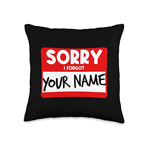 FOE OVERFLOW Sorry I Forgot Your Name Throw Pillow, 16x16, Multicolor