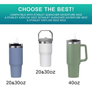 MLKSI 2Pcs Silicone Boot for Stanley Cup Accessories, Protector Silicone Water Bottle Bottom Sleeve for Stanley 40 oz 30 oz Tumbler Simple Modern Tumbler with Handle, Dark Green
