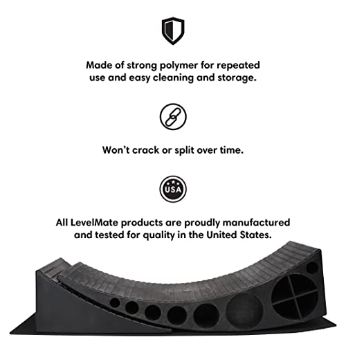 LogicBlue Technology Levelmate RV Leveling Bundle: LevelMatePRO+ Wireless System and Curved Ramps with Wheel Chocks and Grip Mats Get Accurate Leveling Information and Easily Level Your Vehicle