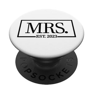 mrs. est. 2023 married couple wife husband mr wedding mrs. popsockets swappable popgrip