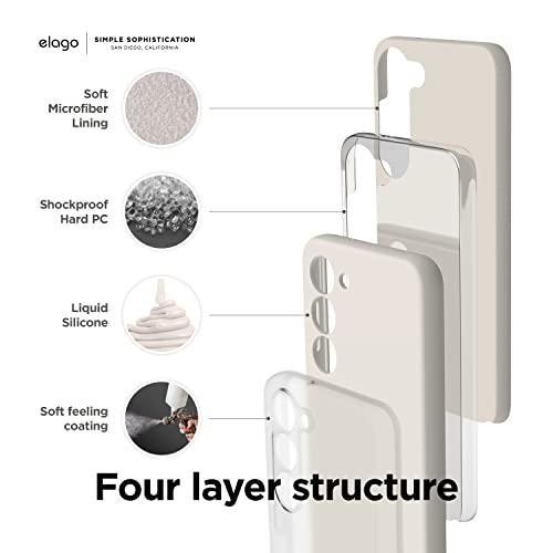 elago Compatible with Samsung Galaxy S23 Plus Case, Liquid Silicone Case, Full Body Protective Cover, Shockproof, Slim Phone Case, Anti-Scratch Soft Microfiber Lining, 6.6 inch (Stone)