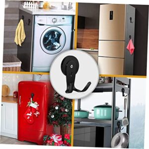 ABOOFAN 2pcs Wall Front Scarf Party Round Refrigerator Multi-Functional Door Wall-Mounted Bags Cup Duty Utility Towels Living Daily Hanger Black Mounted Prong Bag Hangers Use Wreath for