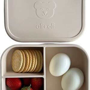 Ali+Oli Leak Proof Bento Box (Coconut) Food-Grade Silicone Bento Box, BPA, Phthalate, Lead, & PVC Free - Bento Lunch Box for Kids and Adults - Leak Resistant Sets With Lids Container