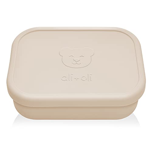 Ali+Oli Leak Proof Bento Box (Coconut) Food-Grade Silicone Bento Box, BPA, Phthalate, Lead, & PVC Free - Bento Lunch Box for Kids and Adults - Leak Resistant Sets With Lids Container