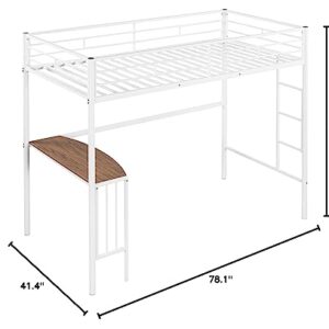 HYC Twin Over Full Bunk Beds with Desk, Heavy Study Metal Bunk Beds Twin Over Full Size, Convertible Into a Loft Bed and a Platform Bed