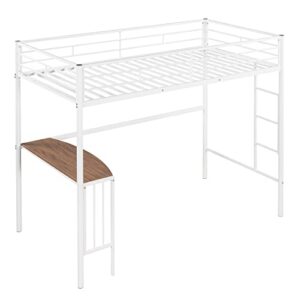 HYC Twin Over Full Bunk Beds with Desk, Heavy Study Metal Bunk Beds Twin Over Full Size, Convertible Into a Loft Bed and a Platform Bed