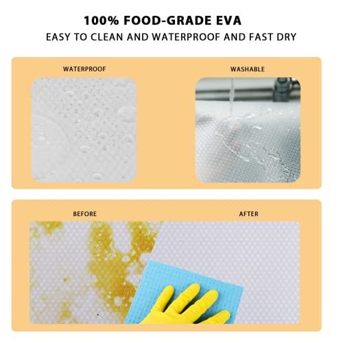 seaped 13 Pcs Refrigerator Mats,EVA Refrigerator Liners Washable Can Be Cut Refrigerator Pads Fridge Mats Drawer Table Placemats,Shelves Drawer Table Mats,Size 17.6"x11.3",White…