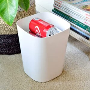 Youngever 2 Pack 1.5 Gallon Square Trash Can, Plastic Garbage Container Bin, Small Trash Bin for Home Office, Living Room, Study Room, Kitchen, Bathroom (White)