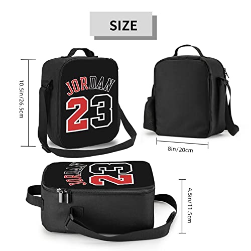 Auqizbx Basketball Number 23 Jordan Unisex Men Women Lunch Bag Lunch Box Across Heat Retaining Portable Tote Bags