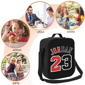 Auqizbx Basketball Number 23 Jordan Unisex Men Women Lunch Bag Lunch Box Across Heat Retaining Portable Tote Bags