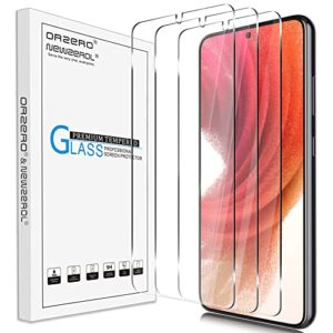 orzero (3 pack screen protector compatible for samsung galaxy s23 5g tempered glass, supports ultrasonic fingerprint 9h anti-scratch hd bubble-free (lifetime replacement)