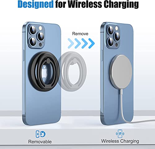 SUPERONE for MagSafe Phone Ring Holder, Adjustable Magnetic iPhone Kickstand, Phone Ring Stand, Removable Ring Grip Wireless Charging Only Compatible with iPhone 15 &14 & 13 & 12 Series & MagSafe Case