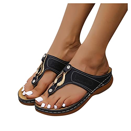 JMMSlmax Beach Sandals for Women Flip Flops for Women with Arch Support Cushion Summer Casual Work Party Wedge sandal Shoes