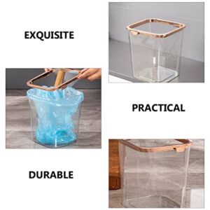 iplusmile Clear Acrylic Trash Can Square Wastebasket Large Garbage Bin Decorative Rubbish Can Wastepaper Container Bin for Bedroom Home Office