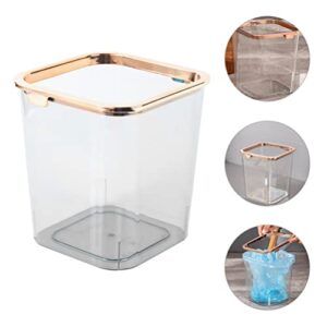 iplusmile Clear Acrylic Trash Can Square Wastebasket Large Garbage Bin Decorative Rubbish Can Wastepaper Container Bin for Bedroom Home Office