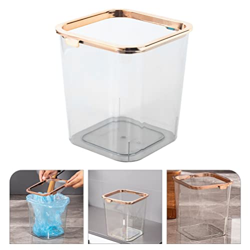 iplusmile Clear Acrylic Trash Can Square Wastebasket Large Garbage Bin Decorative Rubbish Can Wastepaper Container Bin for Bedroom Home Office