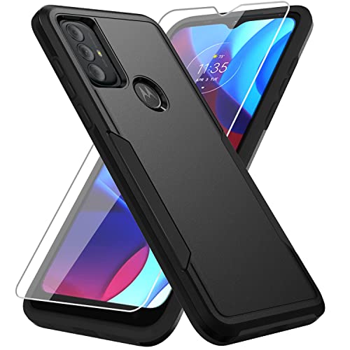 Warsia for Moto G Play 2023 Case,Moto G Pure Phone Case,Moto G Power 2022 Case with Screen Protector, Heavy-Duty Tough Rugged Shockproof Protective Case for Motorola Moto G Play 2023, Black