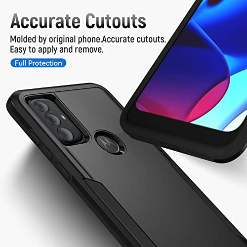 Warsia for Moto G Play 2023 Case,Moto G Pure Phone Case,Moto G Power 2022 Case with Screen Protector, Heavy-Duty Tough Rugged Shockproof Protective Case for Motorola Moto G Play 2023, Black