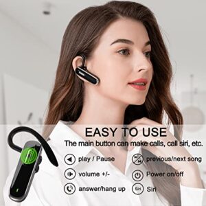 munash Bluetooth Headset Wireless Handfree Earpiece V5.1 with 500mAh Battery Display Charging Case 96 Hours Talking Time Built-in Microphone for iPhone Android Cell Phone Driver/Business/Office