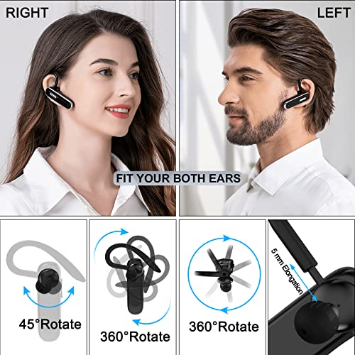 munash Bluetooth Headset Wireless Handfree Earpiece V5.1 with 500mAh Battery Display Charging Case 96 Hours Talking Time Built-in Microphone for iPhone Android Cell Phone Driver/Business/Office