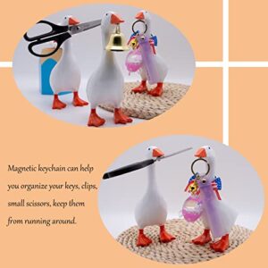 TTKX-BLTU Magnetic Duck Key Holder, Magnetic Goose Key Hooks,Naughty Goose,Cute Keychain, Beautiful Desktop Decoration, Porch Decoration, Funny Home Decorations for Your Home