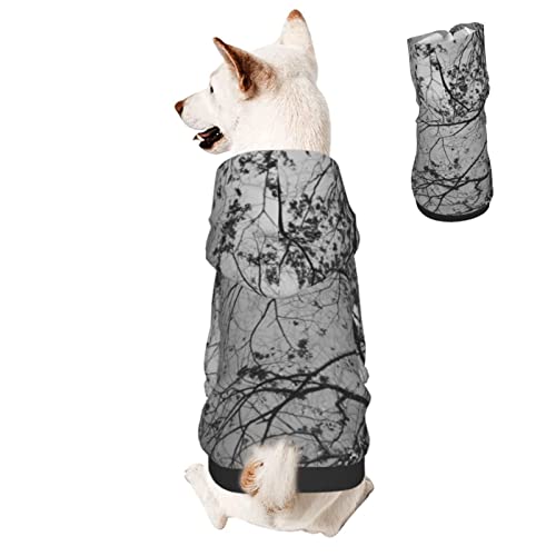 Winter Trees Dog Hoodies, Pet Clothes Costumes, Pets Wear Hoodie Sweatshirts Jacket for Puppy Cat Outdoor (Small)