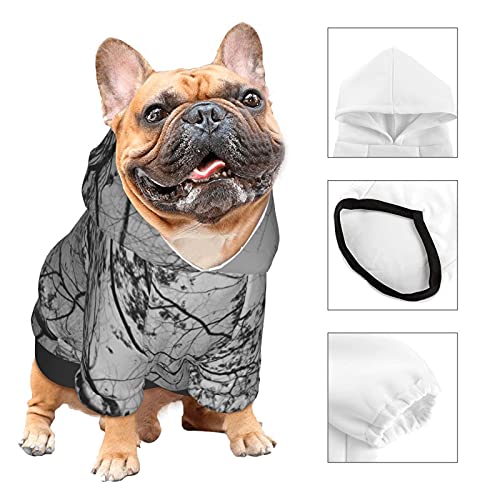 Winter Trees Dog Hoodies, Pet Clothes Costumes, Pets Wear Hoodie Sweatshirts Jacket for Puppy Cat Outdoor (Small)