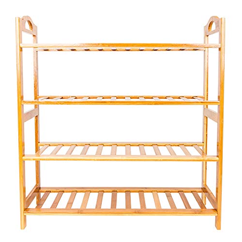 Vasitelan 4-Tier Bamboo Shoe Rack for Entryway, Shoe Organizer for Hallway Closet, Free Standing Shoe Racks for Indoor Outdoor