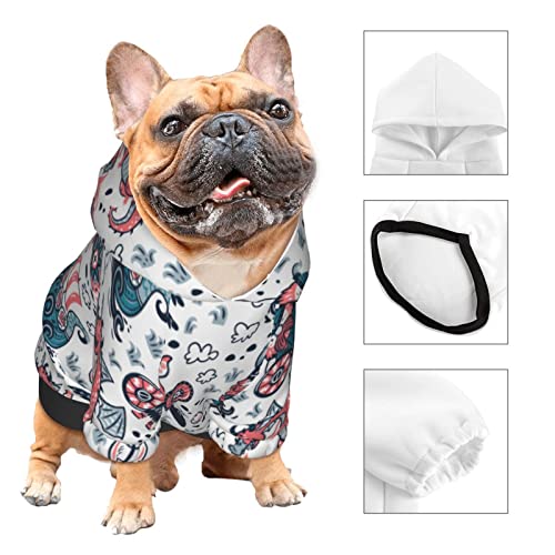 Vikings Dragon Dog Hoodies, Pet Clothes Costumes, Cute Cartoon Pets Wear Hoodie Sweatshirt Outfit for Dogs Cats Outdoor (Large)