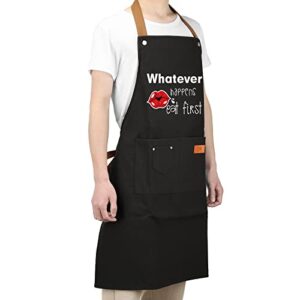 Birthday Gifts for Men, Chef Aprons for Men with Adjustable Strap, Funny Christmas Gift for Men, Dad, Husband, Him, Boyfriend, Brother, Uncle, Grill Cooking BBQ Kitchen Apron with 3 Pockets