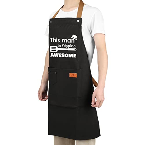 UENOW Men's Gifts, Gifts for Dad, Funny Gifts for Father's Day, Christmas, Birthday Gifts for Husband Boyfriend Brother, Gifts for Men from Wife Daughter Son, Chef Cooking Apron, Grilling BBQ Aprons