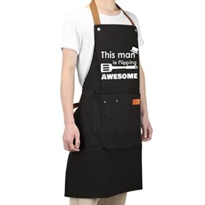 UENOW Men's Gifts, Gifts for Dad, Funny Gifts for Father's Day, Christmas, Birthday Gifts for Husband Boyfriend Brother, Gifts for Men from Wife Daughter Son, Chef Cooking Apron, Grilling BBQ Aprons