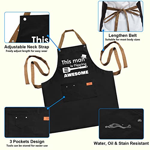 UENOW Men's Gifts, Gifts for Dad, Funny Gifts for Father's Day, Christmas, Birthday Gifts for Husband Boyfriend Brother, Gifts for Men from Wife Daughter Son, Chef Cooking Apron, Grilling BBQ Aprons