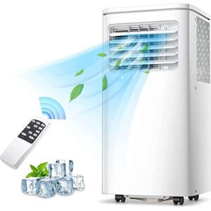 antarctic star portable air conditioner 8500 btu (ashrae), remote control, fan mode, cools 250sq. ft, 24 hour timer, quiet operation,window fan, 2 fan speed for bedroom office home dorm