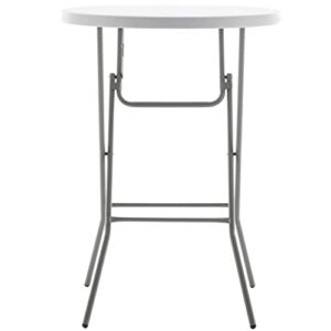 BTEXPERT White 32" Round 43" Bar Height Granite Plastic Folding Portable Commercial Banquet Card Coffee Dining Table for Wedding Party Event Home Kitchen Outdoor, One