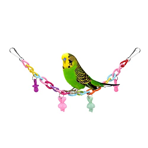 Holyfire Bird Toys 11PCS, Parakeet Toys Climbing Ladder Bird Swing Hanging Chewing Colorful Toys for Budgie, Cockatiel, Conure, Cockatoo, Love Birds, Finches, Mynah