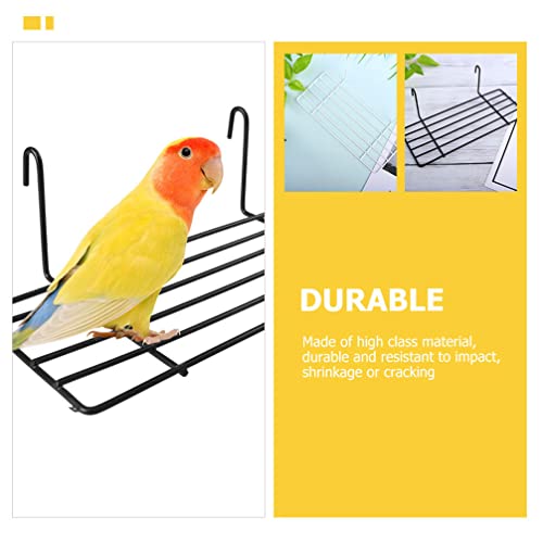 Ipetboom Bird Cage Bird Toys 2pcs Parrot Metal Perch Platform Bird Stand Shelf Parakeet Patio Sundeck for Budgie Cockatiel Conure Cage Accessories Bird Cage Bird Toys