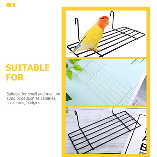 Ipetboom Bird Cage Bird Toys 2pcs Parrot Metal Perch Platform Bird Stand Shelf Parakeet Patio Sundeck for Budgie Cockatiel Conure Cage Accessories Bird Cage Bird Toys