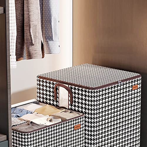 Darzheoy Storage Bags Clothes Storage Bins, 100L Foldable Closet Organizers Storage Containers with Durable Handles and Clear Window, Large Blanket Clothes Organization and Storage Containers (100L)