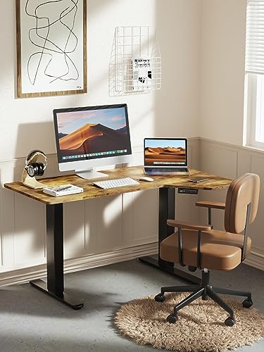 Marsail L Shaped Electric Standing Desk, 55x34 Inch Standing Desk Adjustable Height with Headphone Hook, Large Computer Desk Sit Stand Desk for Home Office Sturdy Writing Workstation